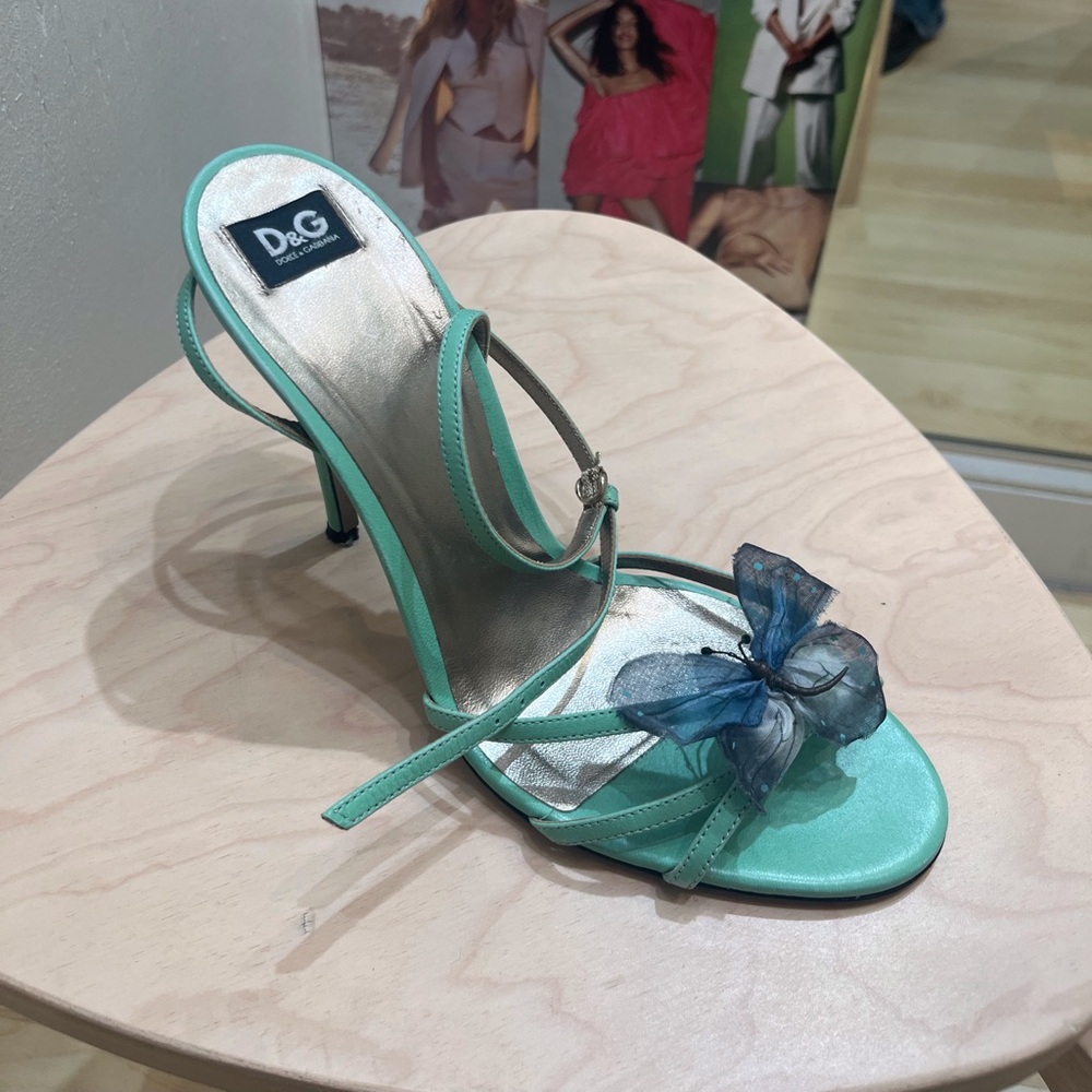 D&G Mint Green Strappy Heeled Sandals with Butterfly size 39